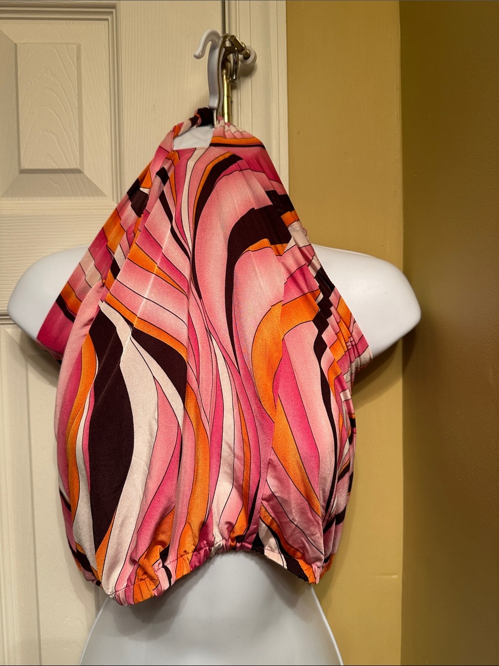 Wet Seal Pink Orange Swirl Halter Camisole